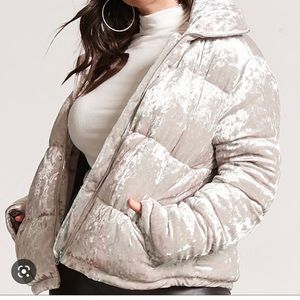 Velour Puffer Jacket